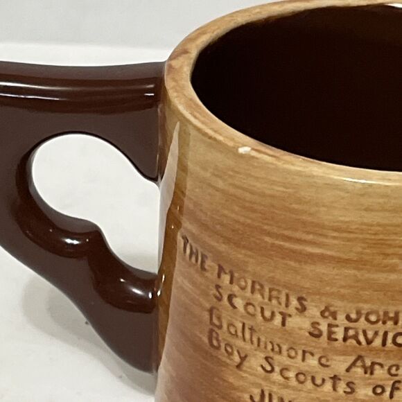 Rare BSA Boy Scout 1969 Schapiro Baltimore Area Council Pennsbury Pottery Mug - Picture 4 of 6